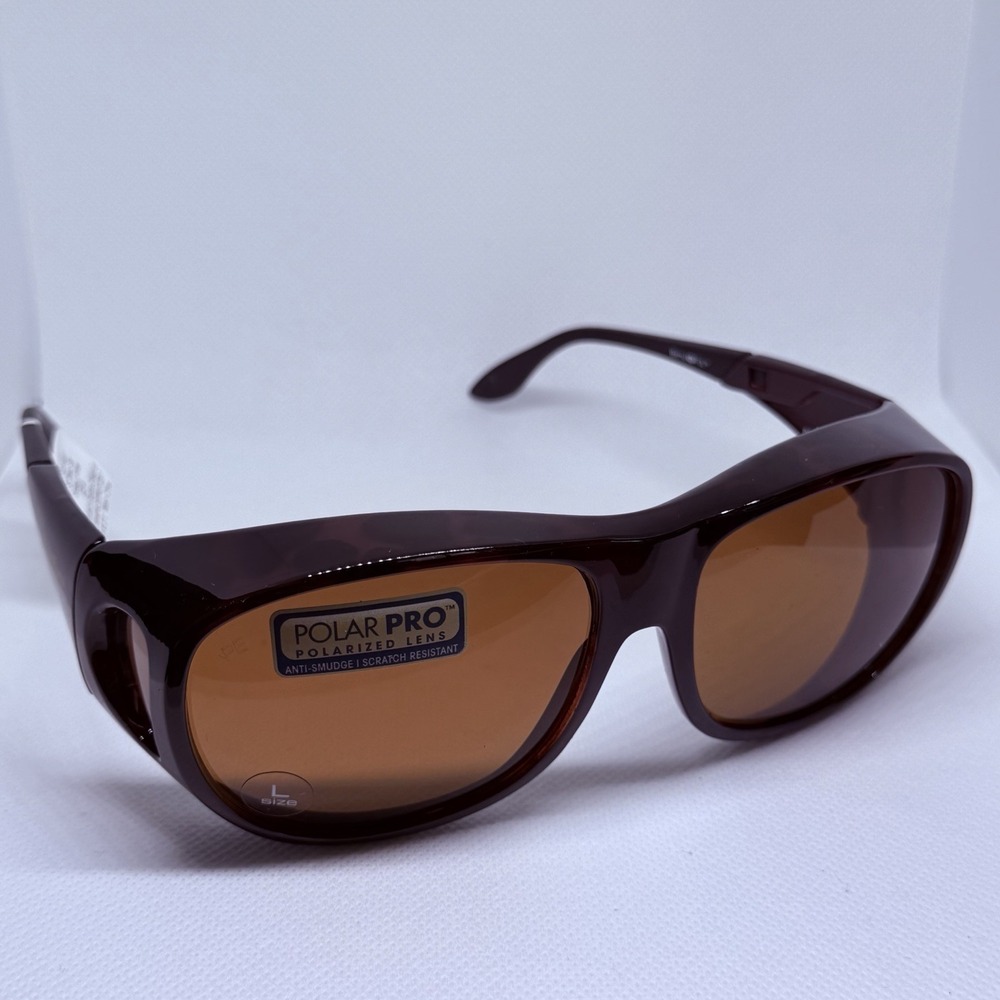 Polar Optics Fit Over Glasses Sunglasses Brown Tortoishell Polarized Unisex